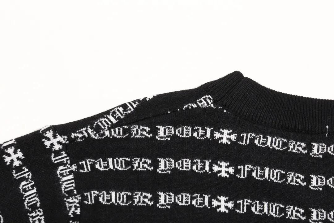 P300 Chrome Hearts Chrome Hearts all over printed wool sweater Color: Black Yellow Size: S M L XL XXL